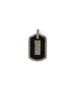 Large Silver Black Enamel Dog Tag