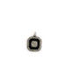 Silver Diamond Black Enamel Square Charm