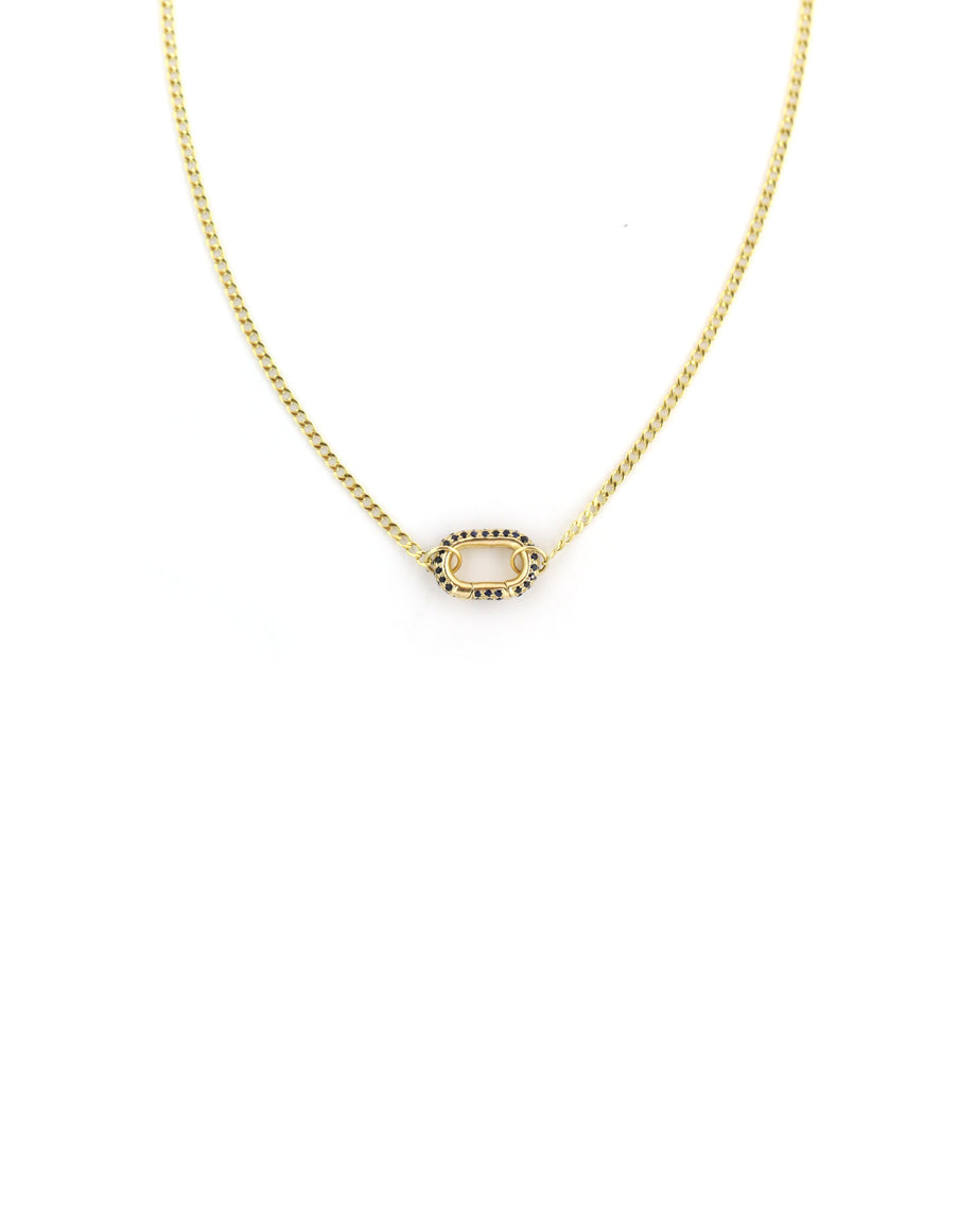 The Fine Lexi Lock Necklace: Blue Sapphire