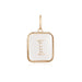 14K Gold Rectangle Clear Crystal Initial Charm
