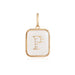 14K Gold Rectangle Clear Crystal Initial Charm