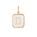14K Gold Rectangle Clear Crystal Initial Charm