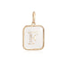 14K Gold Rectangle Clear Crystal Initial Charm