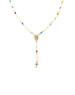 Rainbow Crystal Gold Rosary Necklace