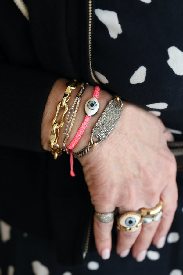 Cosmic Eye Bracelet: Pink Thread