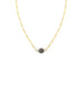 Diamond Evil Eye Gold Bar Chain Necklace