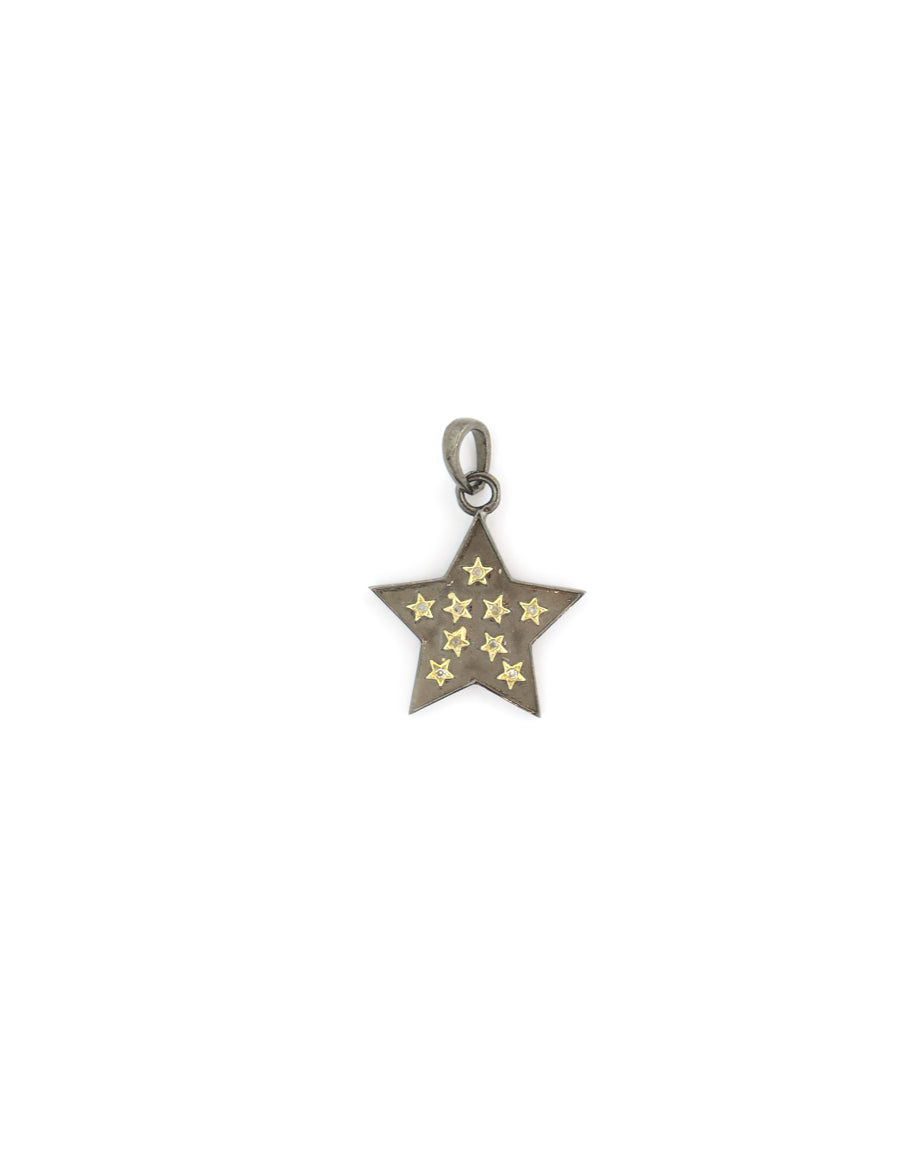 Stars on Star Diamond Pendant