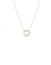 14K Gold Dotted Diamond Heart Paper Clip Lock Necklace