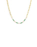 14K Gold Paper Clip + Emerald Diamond Tennis