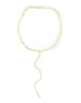 Gold Bezel Crystal Lariat Necklace