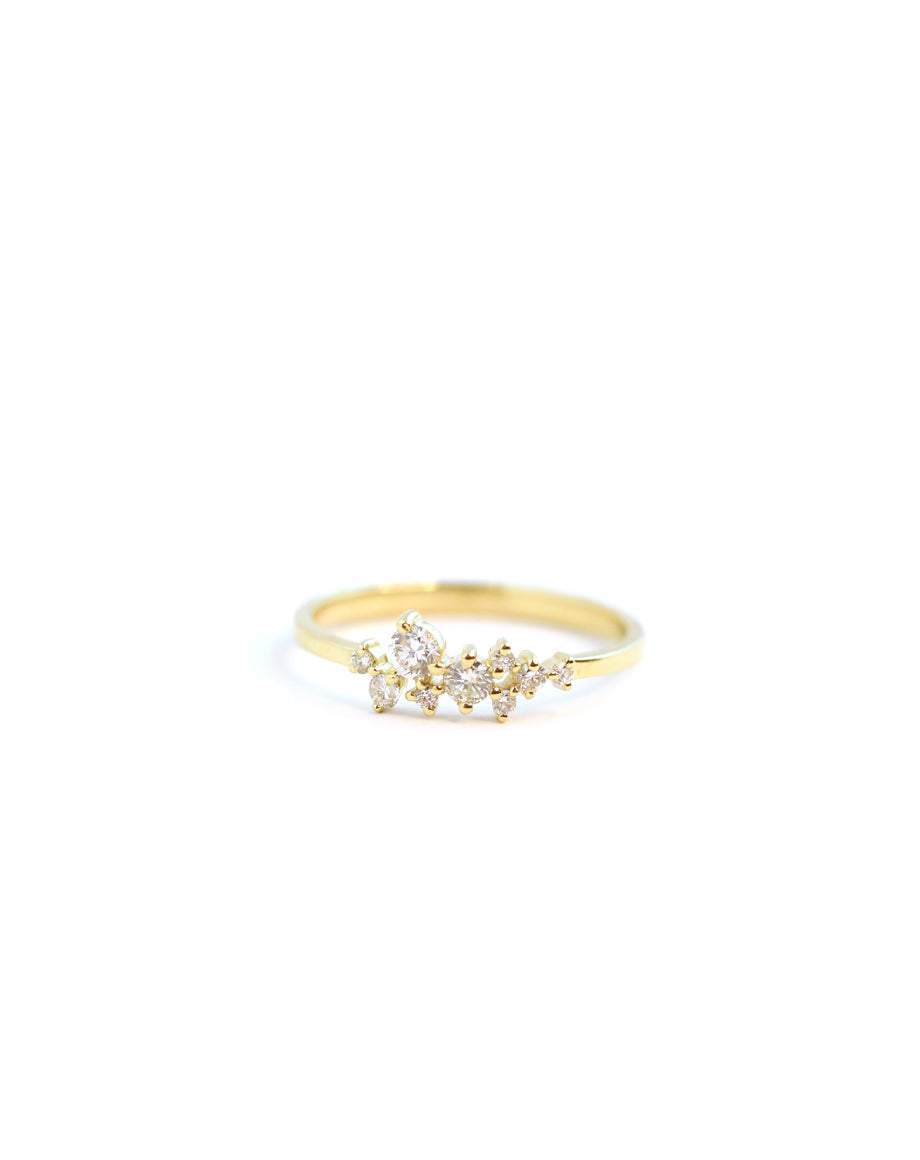 14K Gold Diamond Cluster Ring