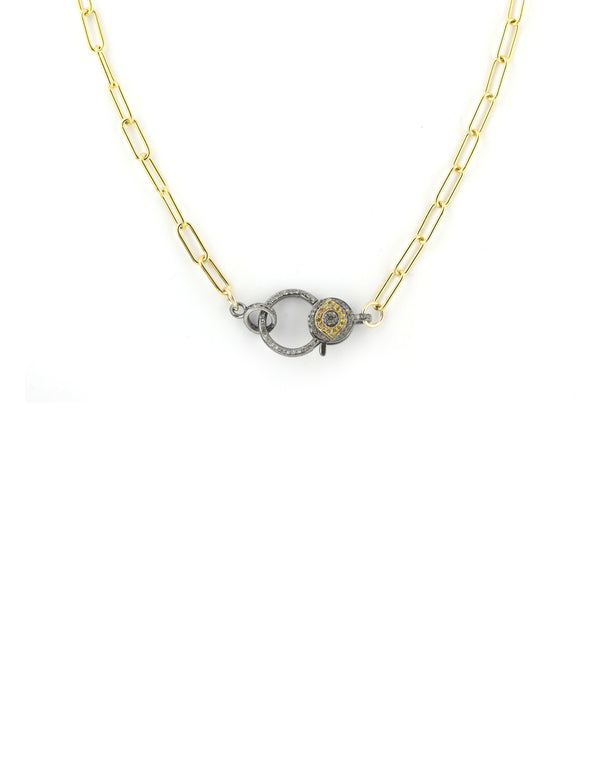 The Good Eye Lock Necklace: Gold Paper Clip Chain