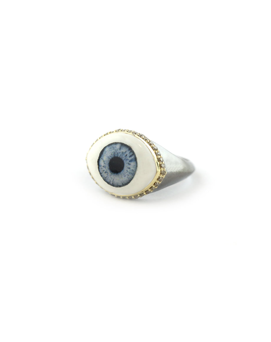 14K Gold Two Toned Cosmic Eye Diamond Ring