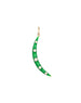 14K Gold Green Enamel Diamond Crescent Moon Charm