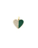 14K Gold Half Diamond Malachite Heart Charm