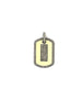 Large Silver Ivory Enamel Dog Tag