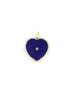 14K Gold Large Lapis Diamond Frame Heart Charm