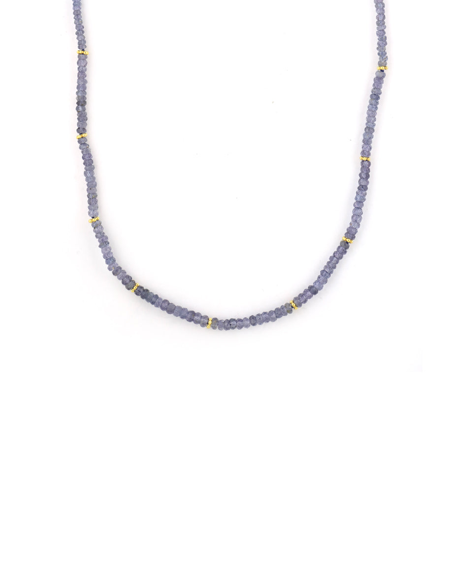 Lavender Gray Sapphire Bali Necklace