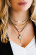 silver and gold lock necklace