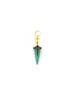 14K Gold Malachite Black Diamond Dagger Charm