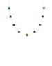 14K Gold Malachite Heart Station Necklace