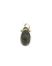 14K Gold Framed Matte Silver Skull Charm
