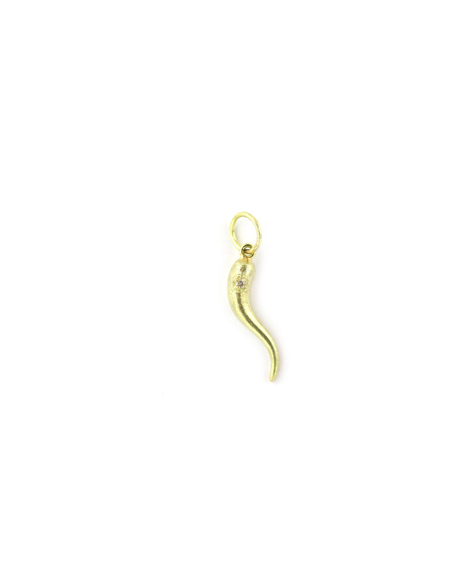 Exclusive 14K Matte Gold Italian Horn Charm