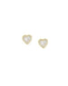 Mini Gold Crystal Mother of Pearl Heart Studs
