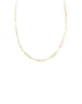 14K Gold Mother of Pearl Inlay Rectangle Station Necklace