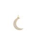 14K Gold Pave Diamond Crescent Moon Charm