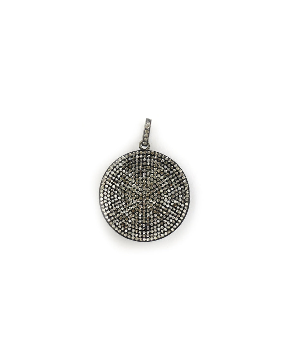 Silver Diamond Concave Disc Charm