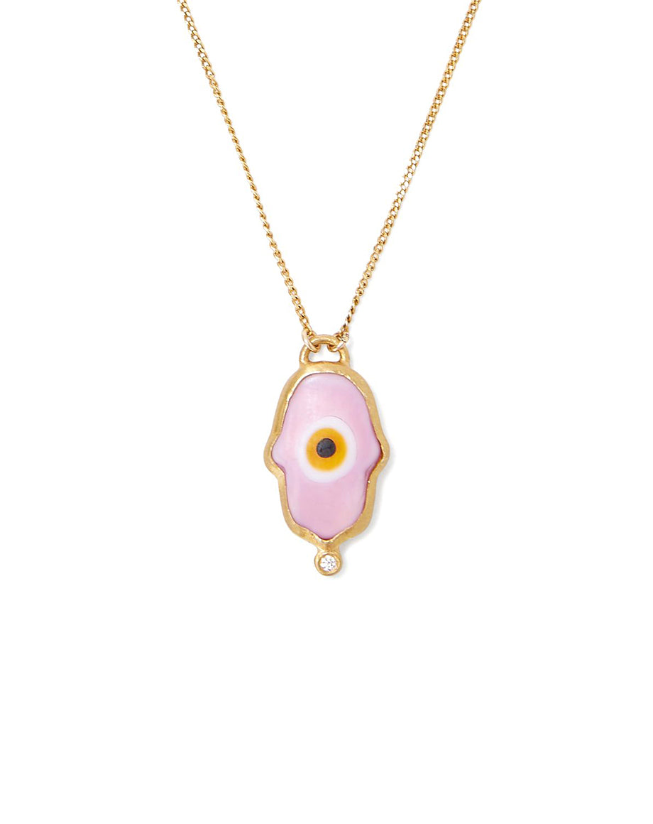 Chan Luu Pink Hamsa Necklace