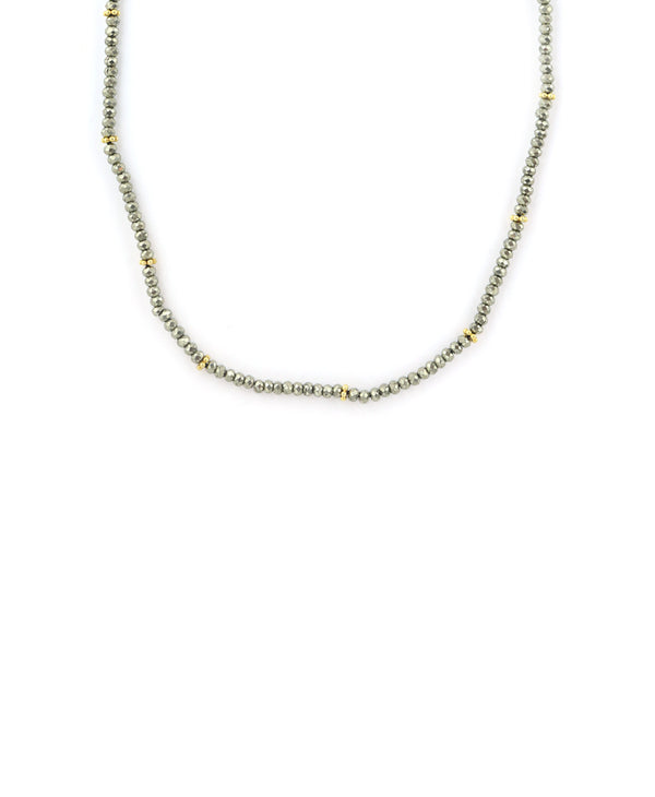 2mm Pyrite Bali Necklace