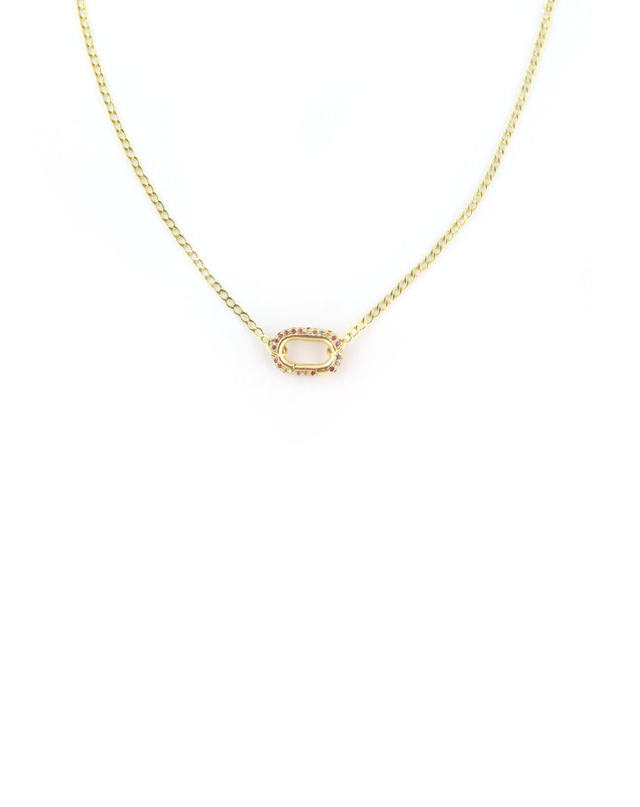 The Fine Lexi Lock Necklace: Rainbow Sapphire