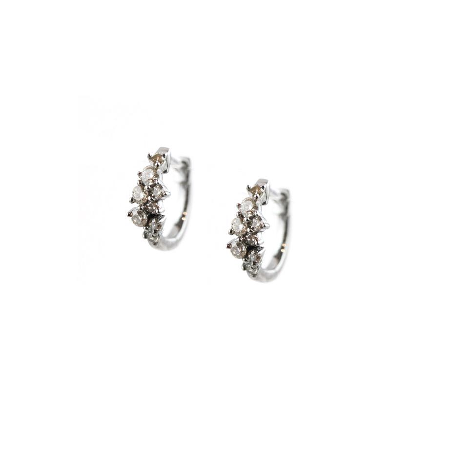 Mini Silver Cluster Diamond Huggies