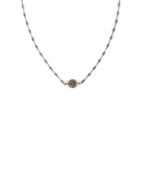 Diamond Evil Eye Silver Tube Chain NecklaceDiamond Evil Eye Silver Tube Chain Necklace