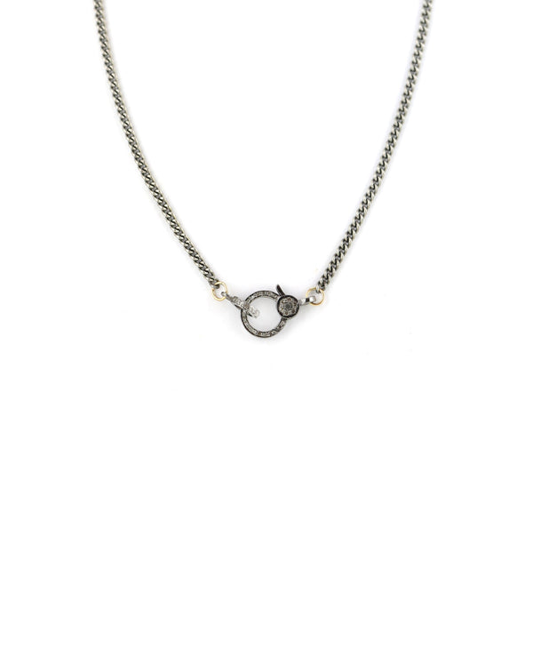 The Eva Lock Necklace: Mini Silver Cuban Chain