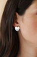 Silver Mother of Pearl Heart Studs