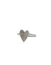 Silver Concave Diamond Heart Ring