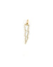 14K Gold Small White Enamel Lightning Bolt