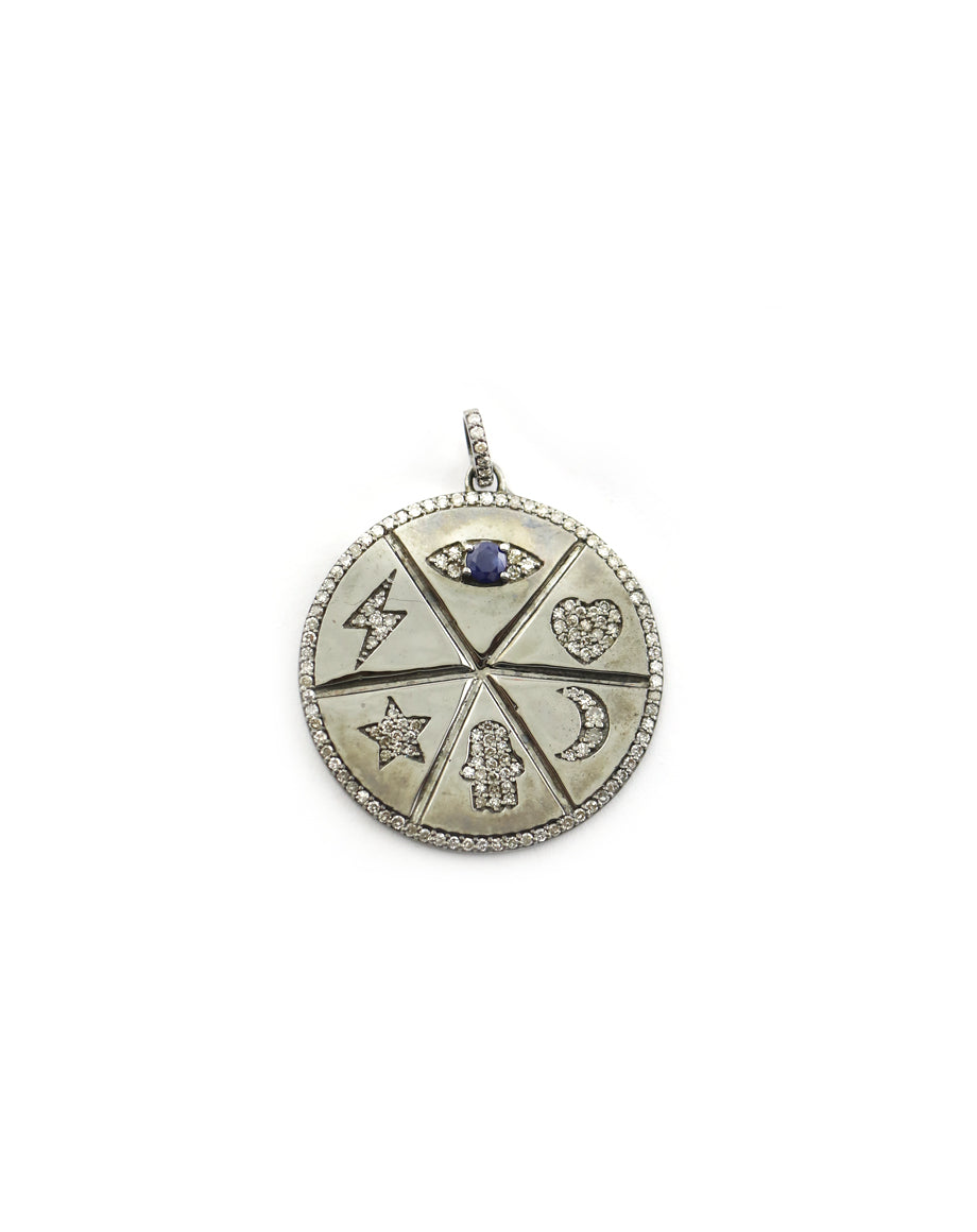 Silver Diamond Spiritual Wheel Charm
