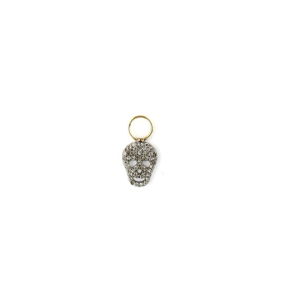 Small Pave Diamond Skull Ear Charm