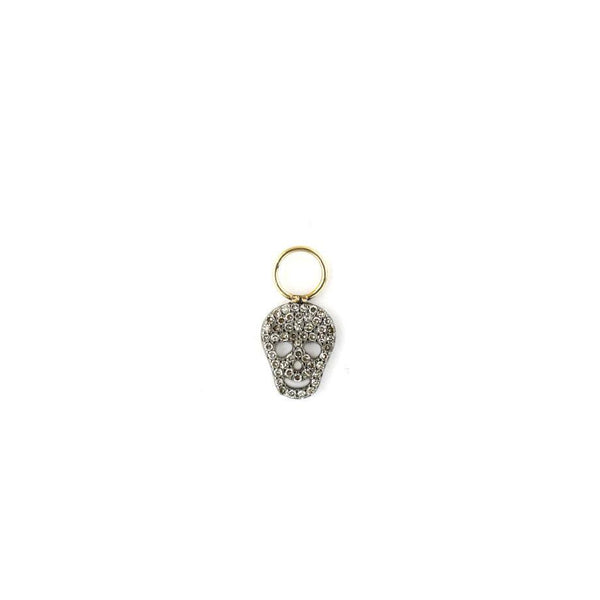 Small Pave Diamond Skull Ear Charm