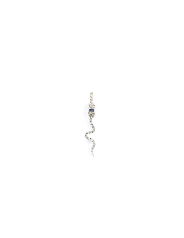 14K White Gold Itty Bitty Diamond Snake Charm