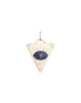 14K Gold Blue Sapphire Evil Eye Triangle Charm