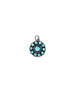 Silver Turquoise Round Flower Charm