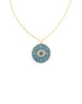 Ornate Turquoise Crystal Evil Eye Medallion Necklace