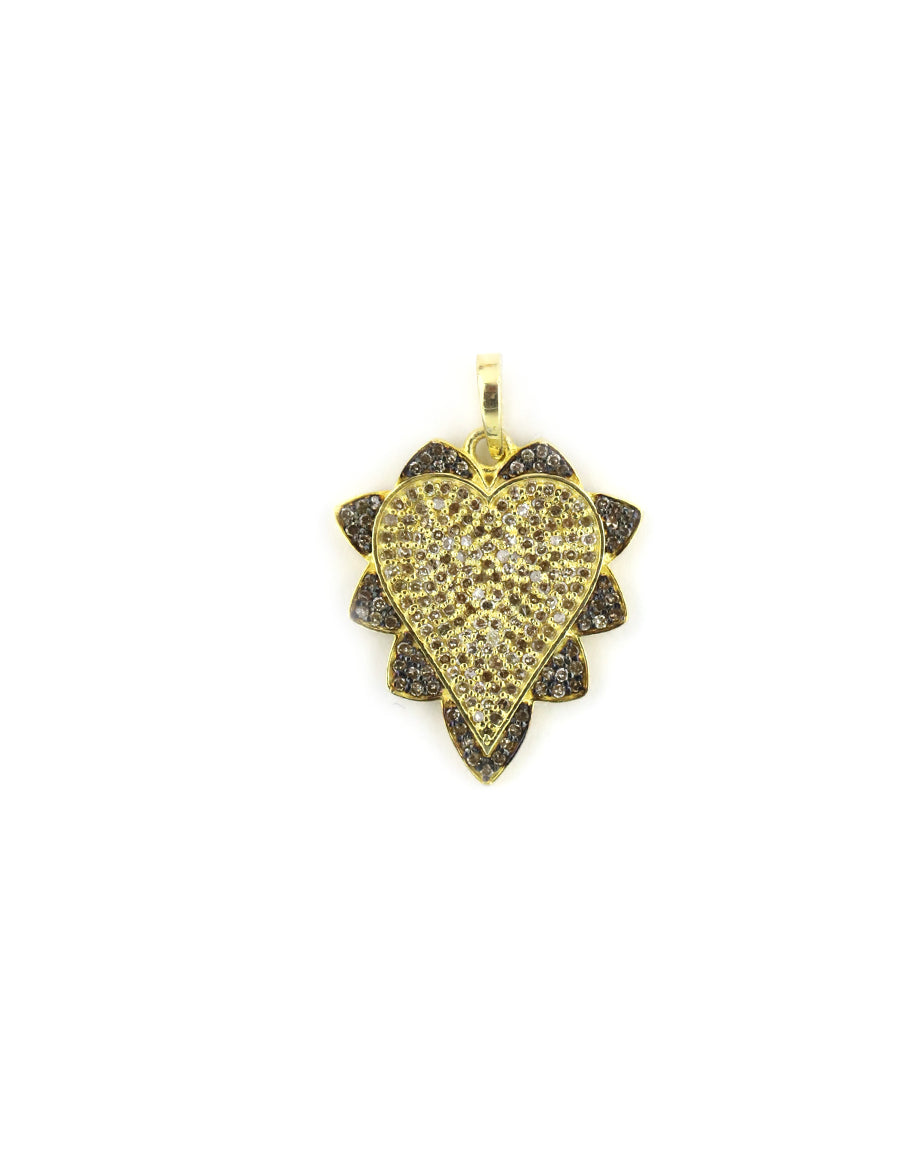 Gold Star with Silver Scallop Frame Charm
