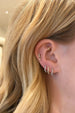 14K Gold Wavy Diamond Huggie Hoops