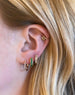 14K Gold Hexagon Point Diamond Huggie Hoops